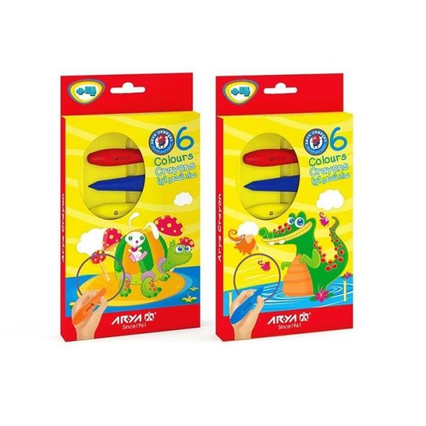 مداد شمعی 6 رنگ آریا مدل مخروطی