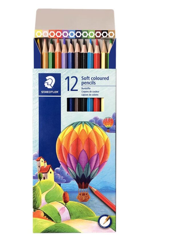 مداد رنگی 12 رنگ استدلر جعبه مقوایی مدل Soft