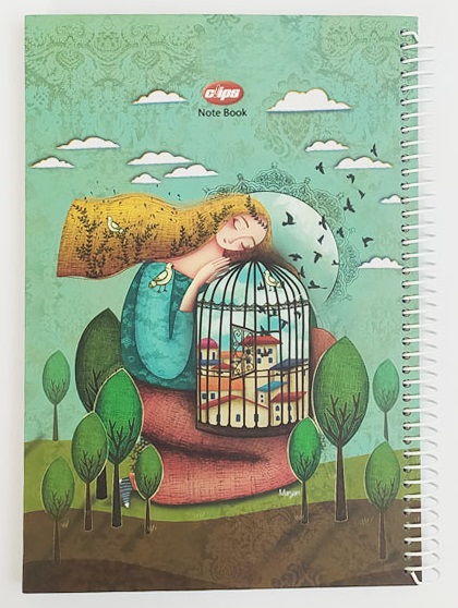 دفتر سیمی 100 برگ کلیپس (دختر)