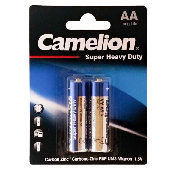 باتری قلمی کملیون مدل Super Heavy Duty بسته ۲ عددی