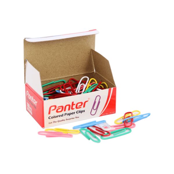 گیره کاغذ 28mm رنگی پنتر pc101