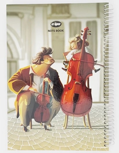 دفتر سیمی 100 برگ کلیپس جلدسخت(گیتار)