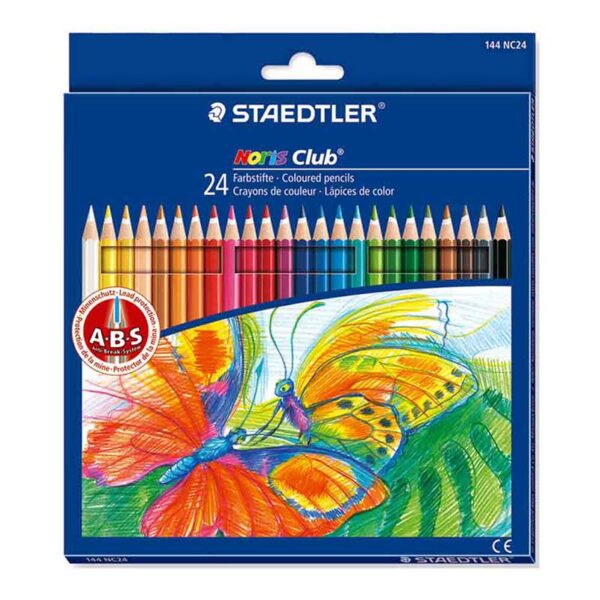 مداد رنگی استدلر 24 رنگ جعبه مقوایی مدل نوریس کلاب کد 144NC24